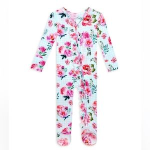 Posh Peanut NWT Karina Saks Gingham Pink Blue Check Floral Footie Pajamas 18-24m